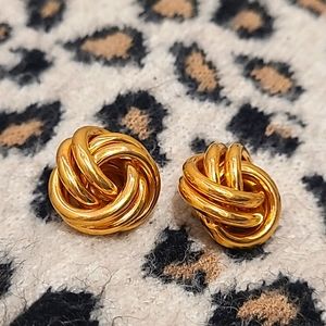 Vintage Gold Plated Love Knot Earrings